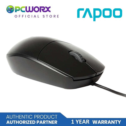 Rapoo N100 Wired USB Optical Mouse Black