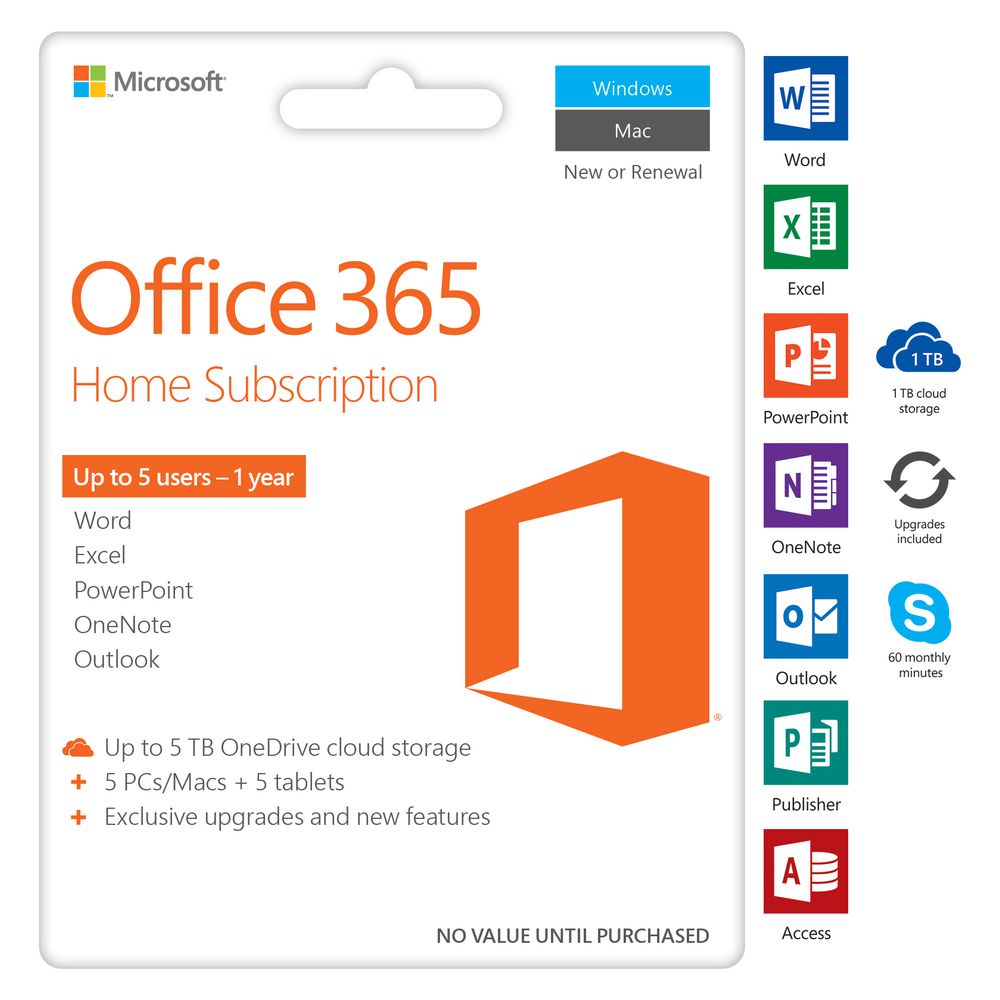 Microsoft Office 365 6GQ-00757 Home Mac/Windows English Subs P2 APAC EM Medialess | Microsoft Office 365 Home