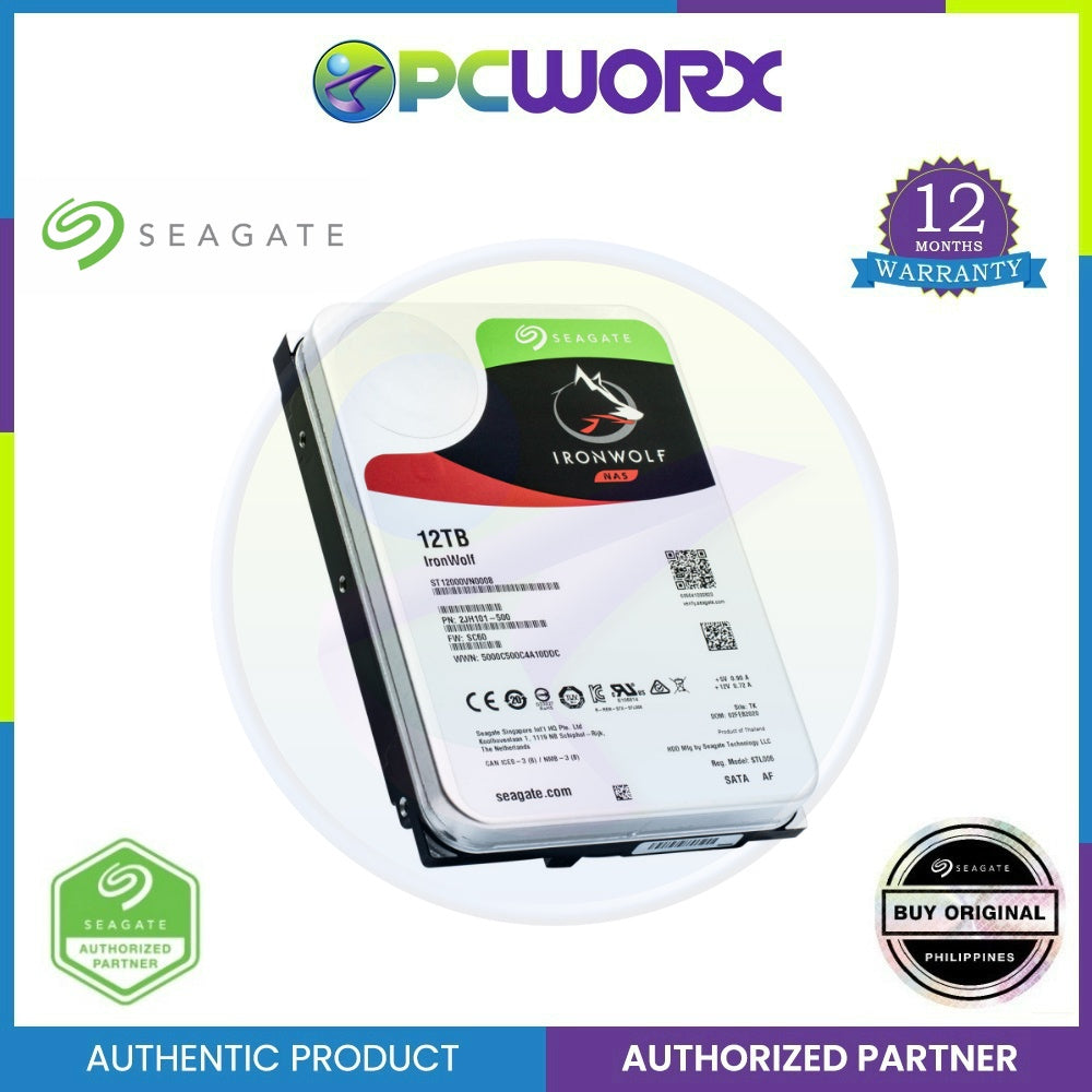 Seagate IronWolf 12TB NAS HDD Internal Hard Drive 3.5" 7200 RPM 256MB Cache SATA 6Gb/s