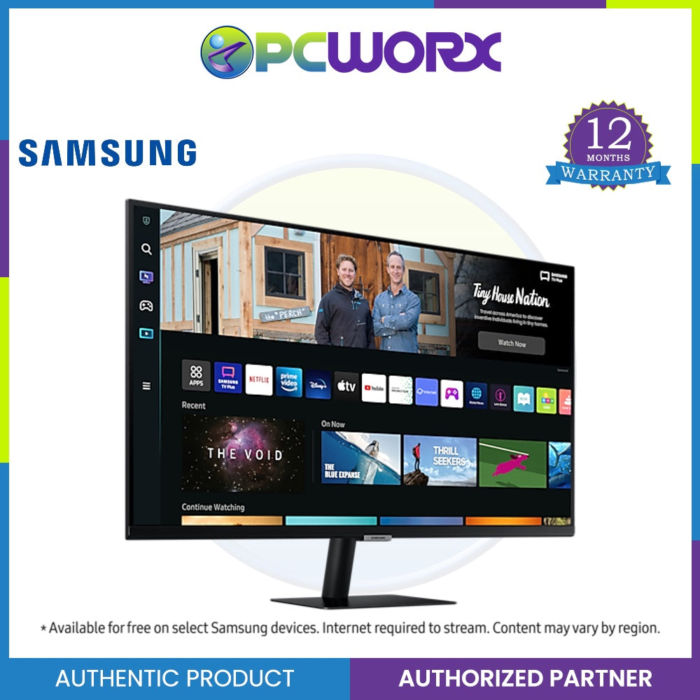 Samsung Smart Monitor 27" M5 Fhd Wi-Fi Bt Pc With Built In Speaker 27inch Tv Apps
