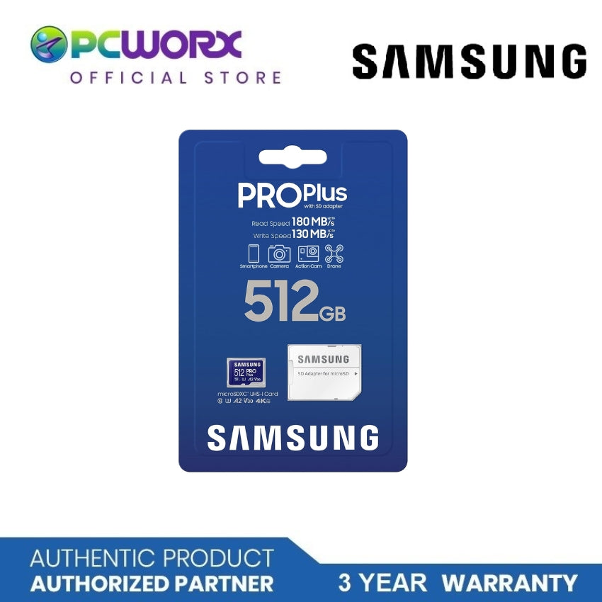 Samsung MB-MD128SA/APC 128GB | MB-MD512SA/APC 512GB MICRO SD PRO PLUS W ADAPTER SAMSUNG MICRO SD MEMORY CARD | Samsung 128GB MICROSD Memory Card