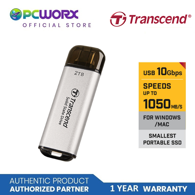 Transcend ESD300C 10Gbps Type C USB Portable SSD | 256GB, 512GB, 1TB, 2TB | USB Flash Drive | Type C | Transcend Portable SSD | Type-C Portable SSD - Transcend Type C ESD300 Portable SSD