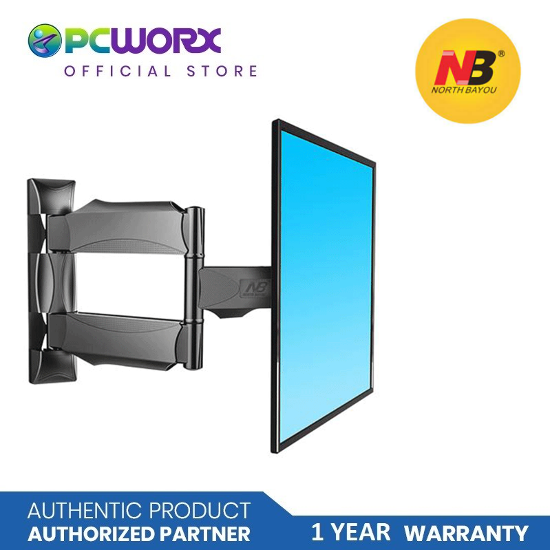 North Bayou P4 32" to 55" Inch TV Wall Mount Bracket - Heavy Duty Flat Panel TV Wall Mount with Bracket and Full Motion Swing Arm for LCD and LED Display TV | TV Bracket | Wall Bracket