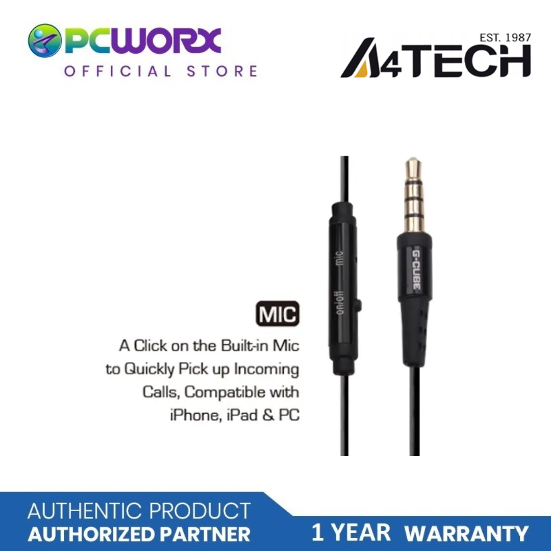 A4Tech G CUBE IB-570 Metallic iBuds Talk Headset | In-ear Earphone | A4tech Headset