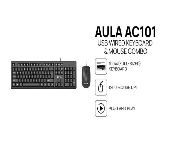 Aula T201 Wired Keyboard & Mouse | Keyboard | Mouse | Combo keyboard and mouse