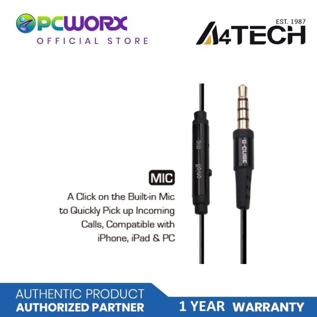 A4Tech G CUBE IP-3200 Metallic iBuds Talk Headset | In-ear Earphone | A4tech Headset