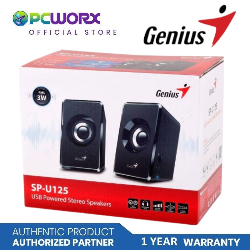 Genius SP-U125 USB Powered Stereo Speakers(Black)