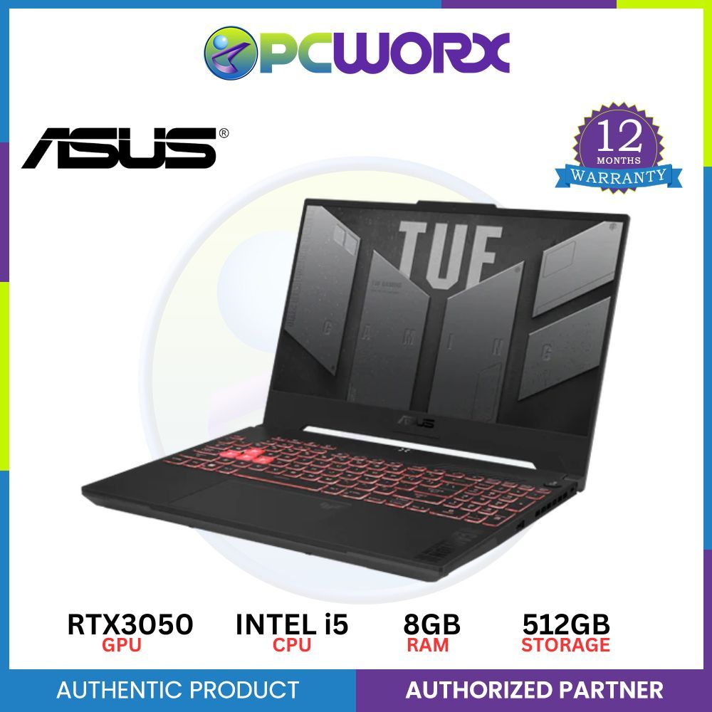Asus TUF GAMING F15 15.6In 144HZ | Core i5-12500H | 8GB RAM | 512GB SSD | NVIDIA RTX3050 4GB | Win11