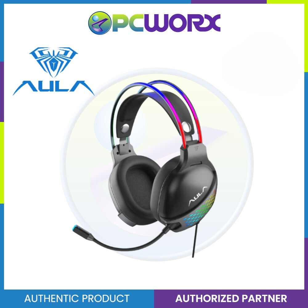 Aula S503 Wired Gaming Headset Head Beam Glow | HD Calling Lightweight Design for PC Laptops