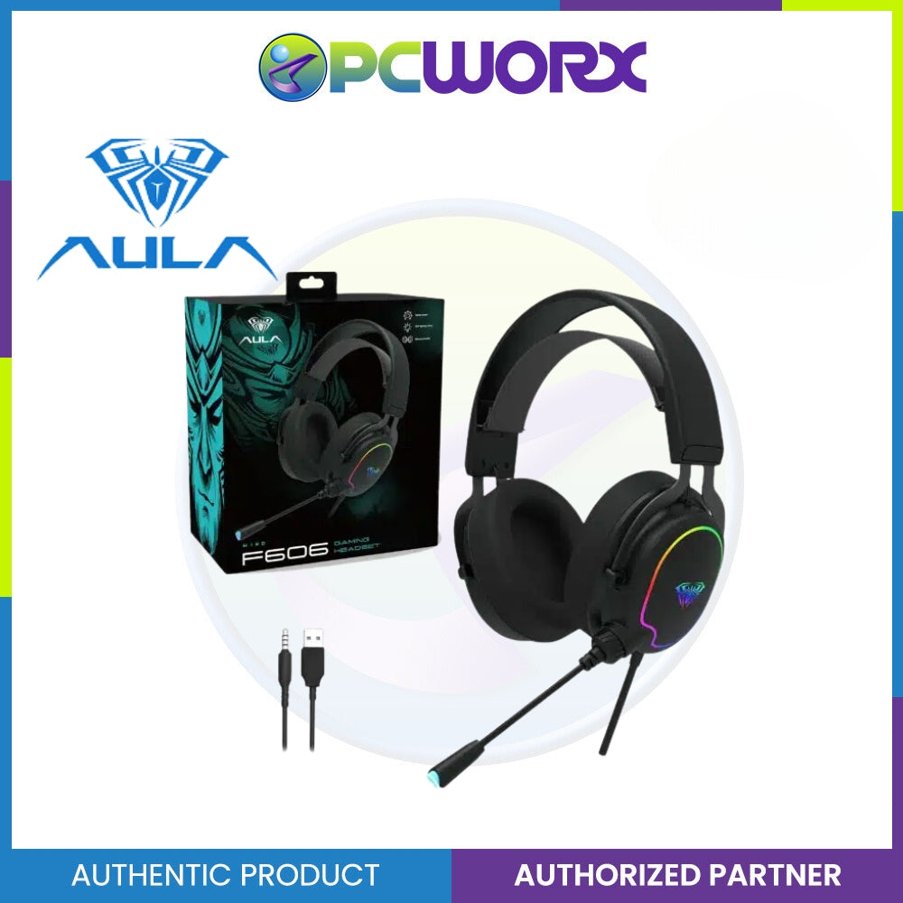 Aula F606 Wired Gaming Headset With Noise Cancelling Microphone