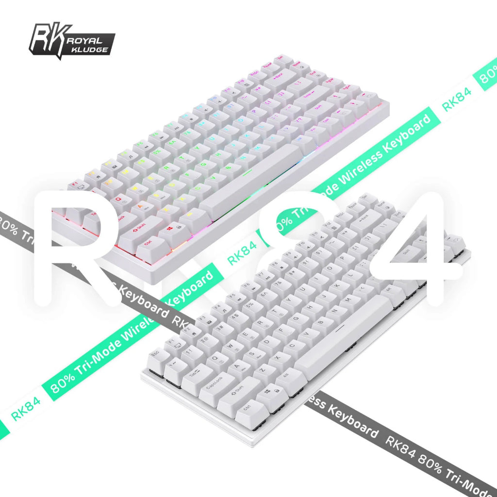 Royal Kludge RK84 Tri-Mode Hot Swappable RGB Backlit Bluetooth 2.4G - 75% Mechanical Keyboard