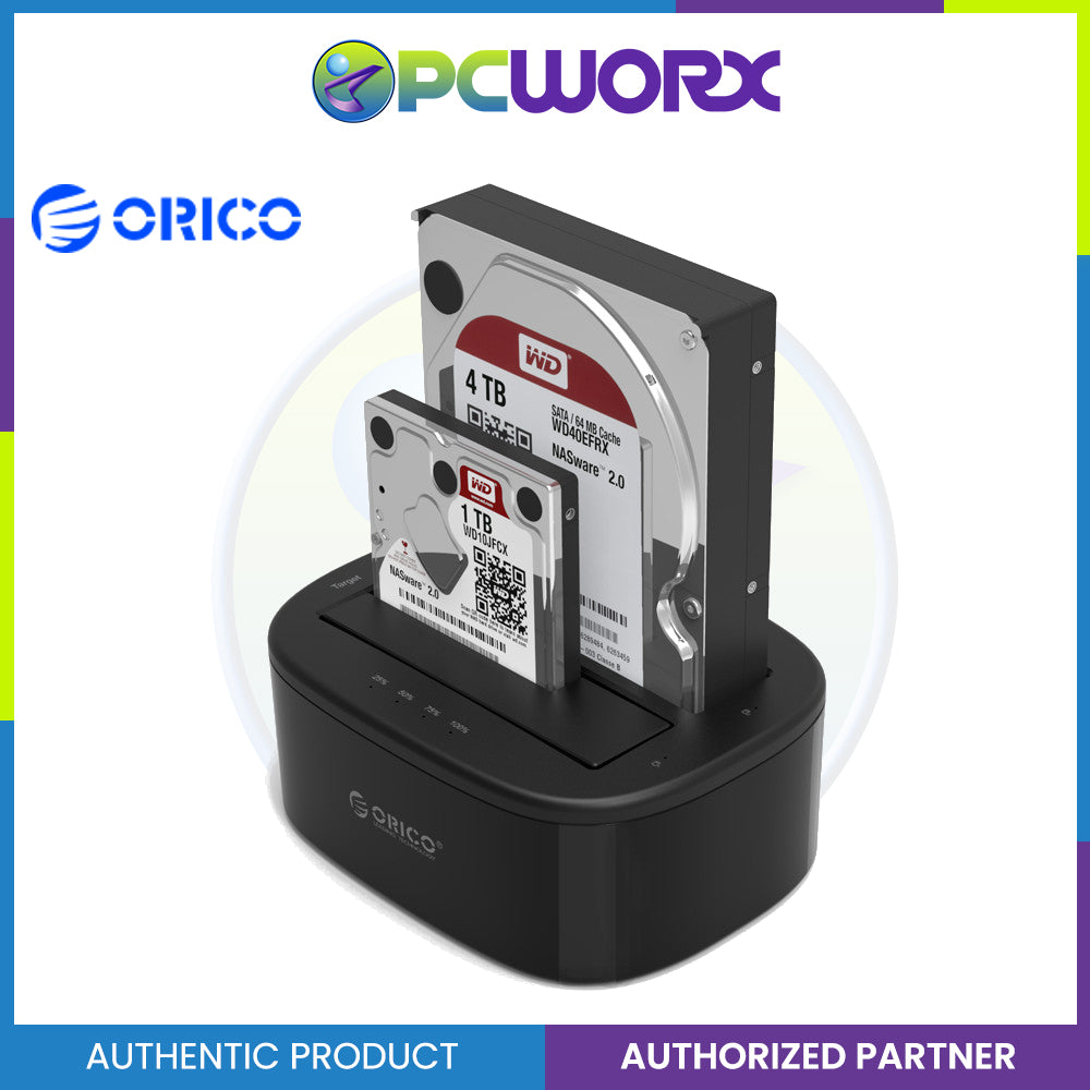 Orico 6228US3-C-BK-BP Dual Bay USB3.0 1 to 1 Clone Hard Drive Dock