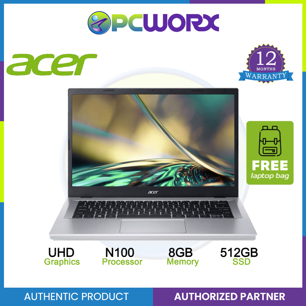 Acer Cons NB A314-36P-C6A6 | Intel N100 | 8GB | 512GB NVMe SSD | 14"HD | Intel UHD Graphics | Win 11