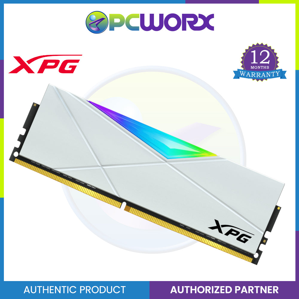Adata XPG SPECTRIX D50 RGB 16GB (2X8GB) DDR4 3200Mhz RAM - Tungstem Gray & White