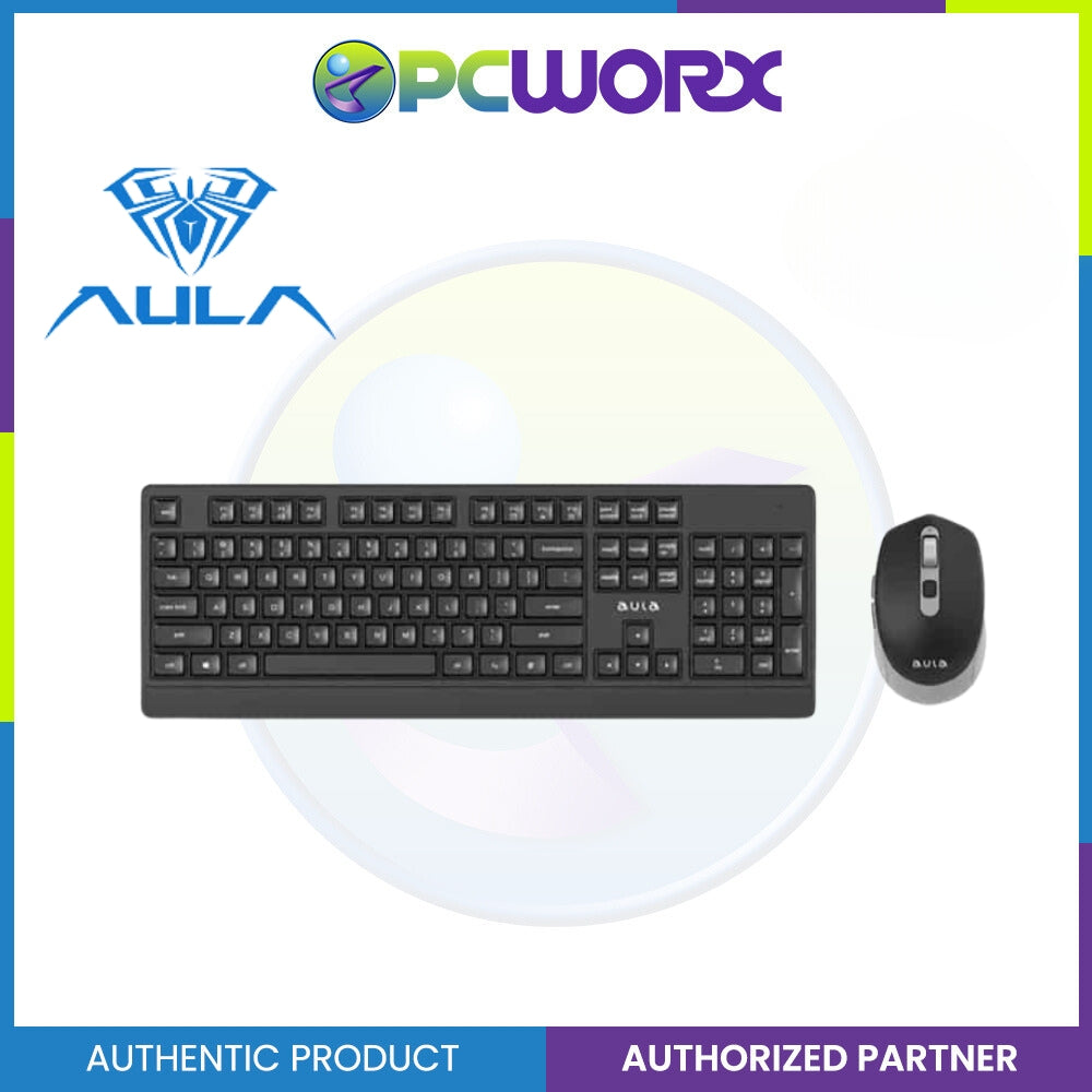 Aula AC203 2.4ghz Wireless Keyboard & Mouse | 2.4GHz USB 800-1200-1600 DPI Keyboard & Mouse