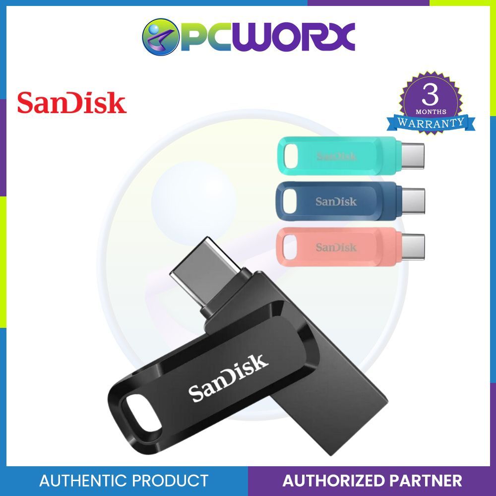 SanDisk 256GB Ultra Dual Drive Go USB Type-C Flash Drive - Black | Green | Blue | Peach