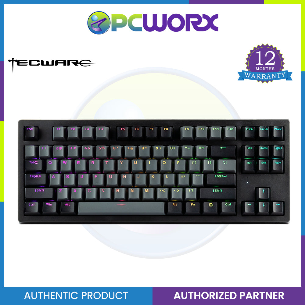 Tecware Phantom+ Elite 87-Keys RGB 3-Mode Mechanical Keyboard - White / Black