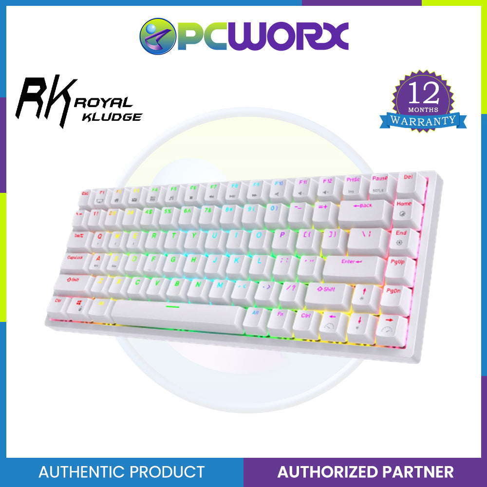Royal Kludge RK84 Tri-Mode Hot Swappable RGB Backlit Bluetooth 2.4G - 75% Mechanical Keyboard