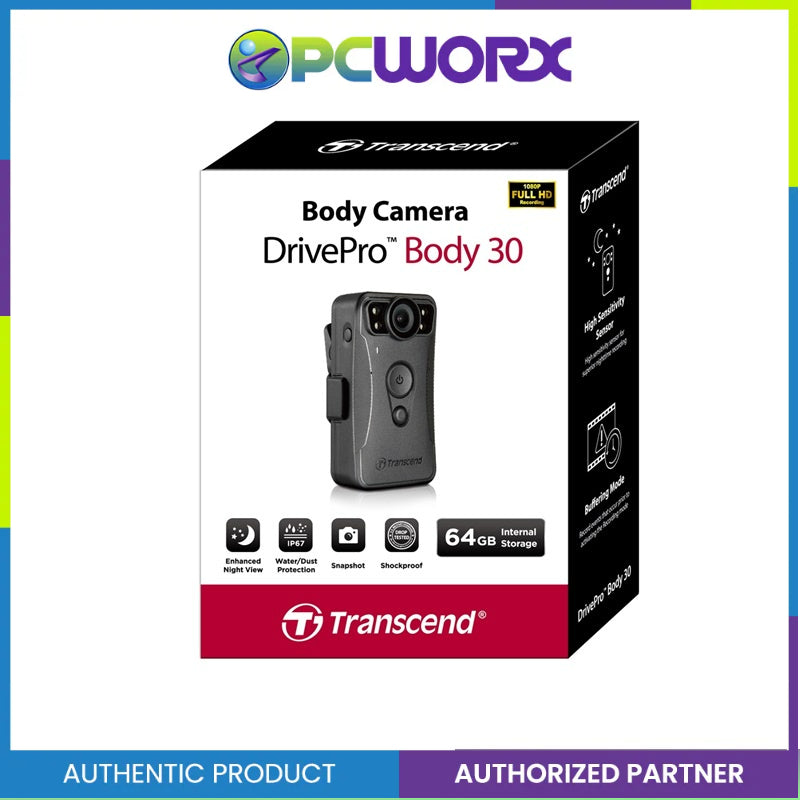 Transcend Bodycam Ts64gdpb30a 64g Drive Pro Body 30, Non-Lcd