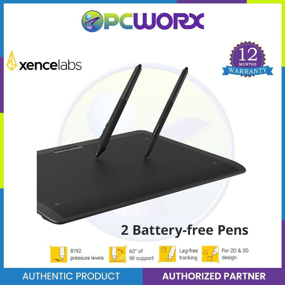 Xencelabs Graphic Tablet Medium, Wireless Drawing Tablet with 2 Battery-Free Digital Pen