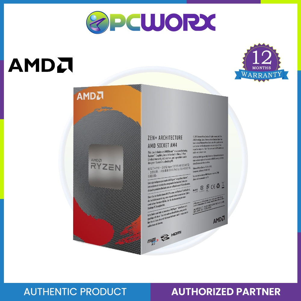 AMD Ryzen 3 3200g 3.6GHz AM4 4-Core 4MB CPU with Deepcool CK-AM209-V2 CPU Fan for 3200G