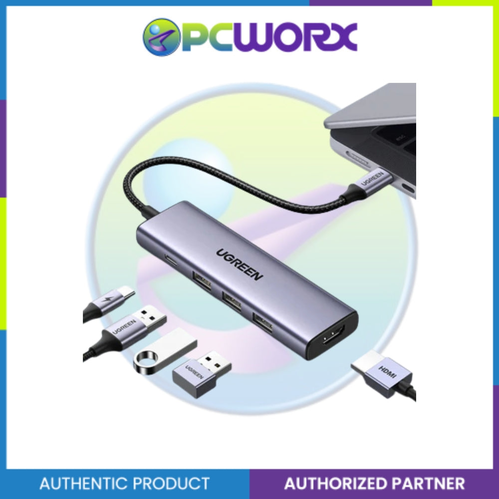 Ugreen CM511 15596 5in1 USB-C 3*USB 3.0+1*HDMI Multifunction Adapter 15cm