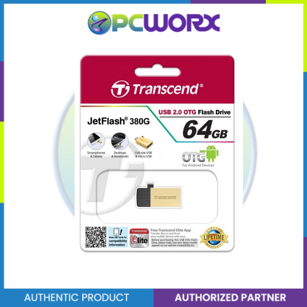 Transcend TS64GJF380G 64GB JetFlash 380, Gold Plat