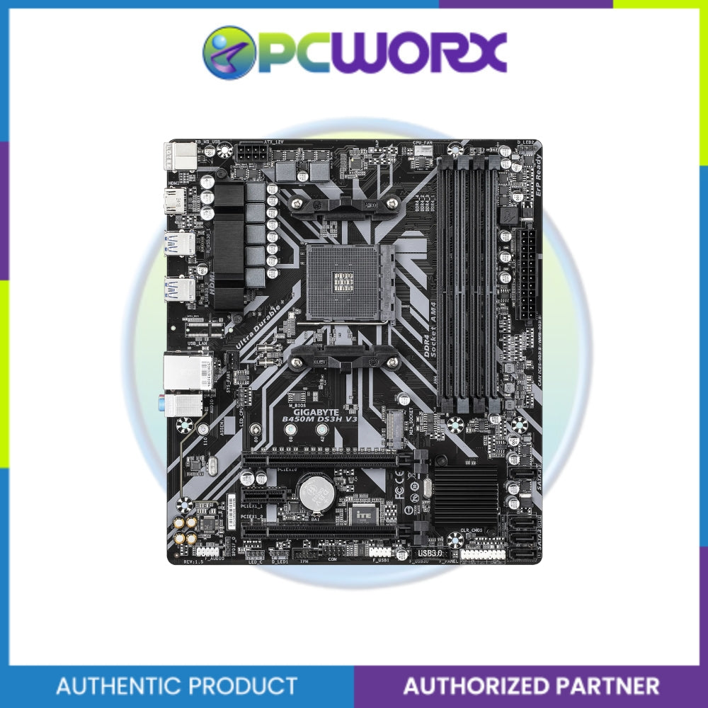 Gigabyte GA B450M DS3H V3 DDR4 AM4 M-ATX Motherboard