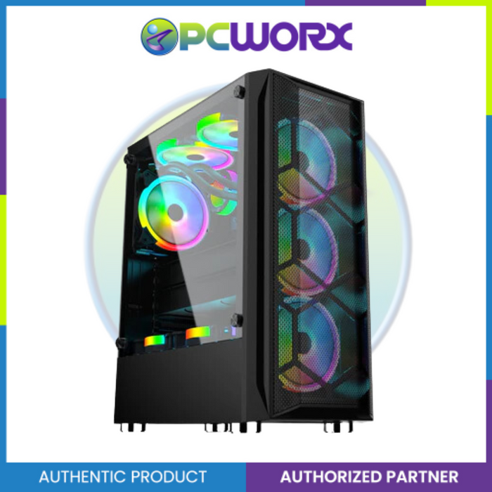 Coolman Aurora w/ 3pcs RGB fan ATX Mid-tower Gaming Case