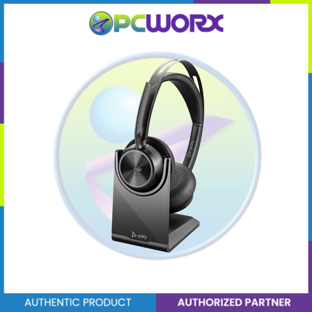 Poly Voyager Focus 2 UC Headset +USB-A to USB-C Cable +Charging Stand PN: 7S4L6AA