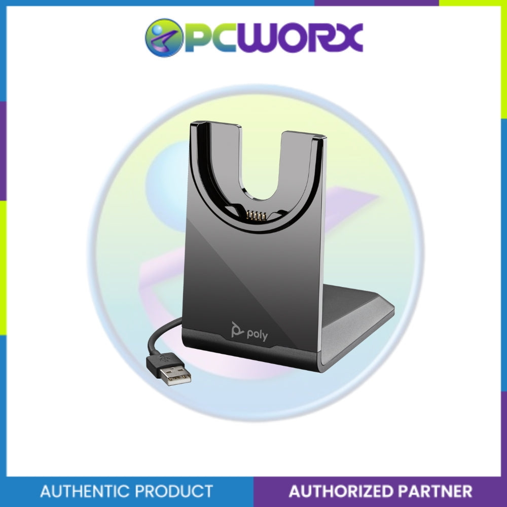 Poly Voyager Focus 2 UC Headset +USB-A to USB-C Cable +Charging Stand PN: 7S4L6AA