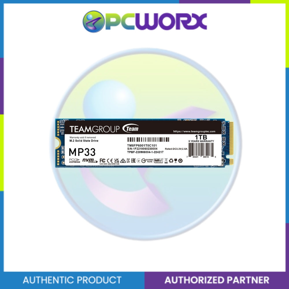 Team Group TM8FP6001T0C101 1TB MP33 M.2 NVMe PCIe 3.0 x4 SSD