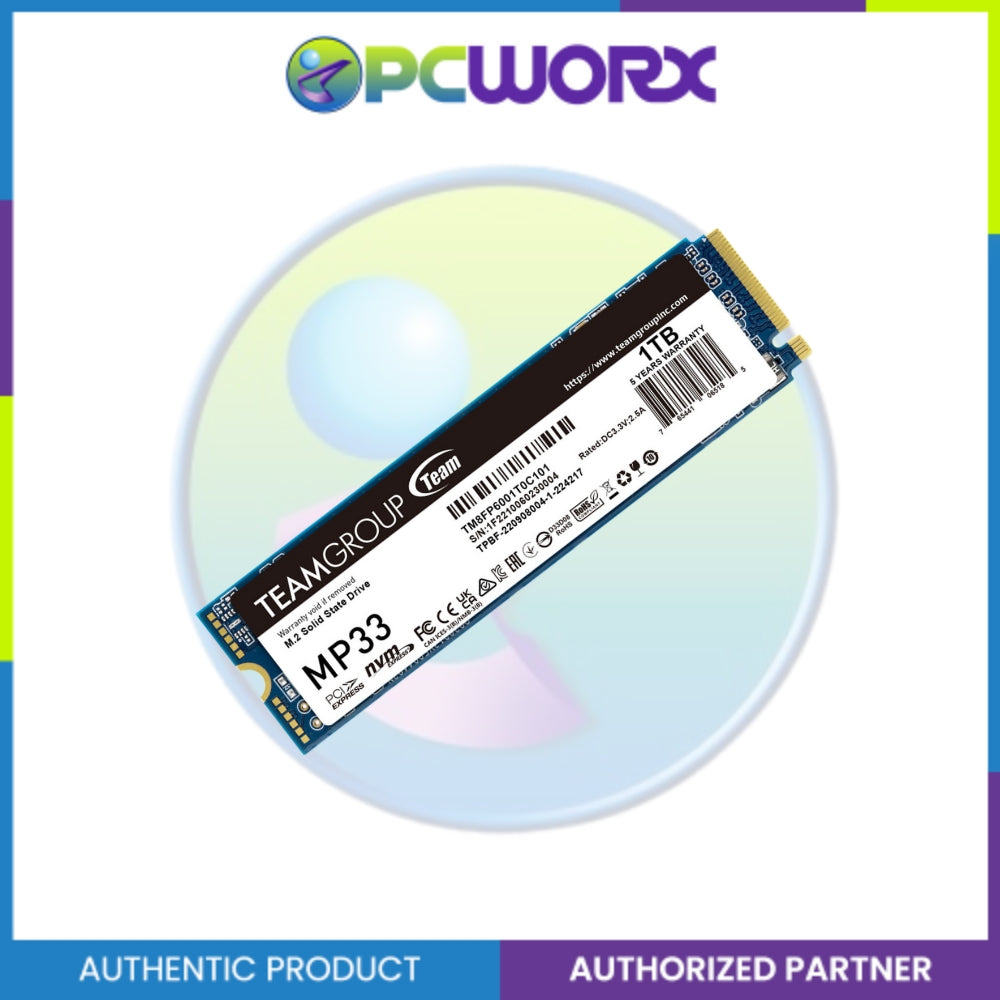 Team Group TM8FP6001T0C101 1TB MP33 M.2 NVMe PCIe 3.0 x4 SSD