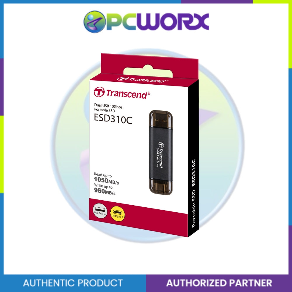 Transcend ESD310C 256GB / 512GB / 1TB / 2TB Portable SSD USB-A and USB-C