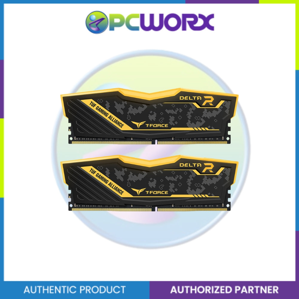 Team Group Delta TUF RGB 16GB (2x8) 3600MHZ DDR4 TF9D416G3600HC18JDC01 Blk/Yellow