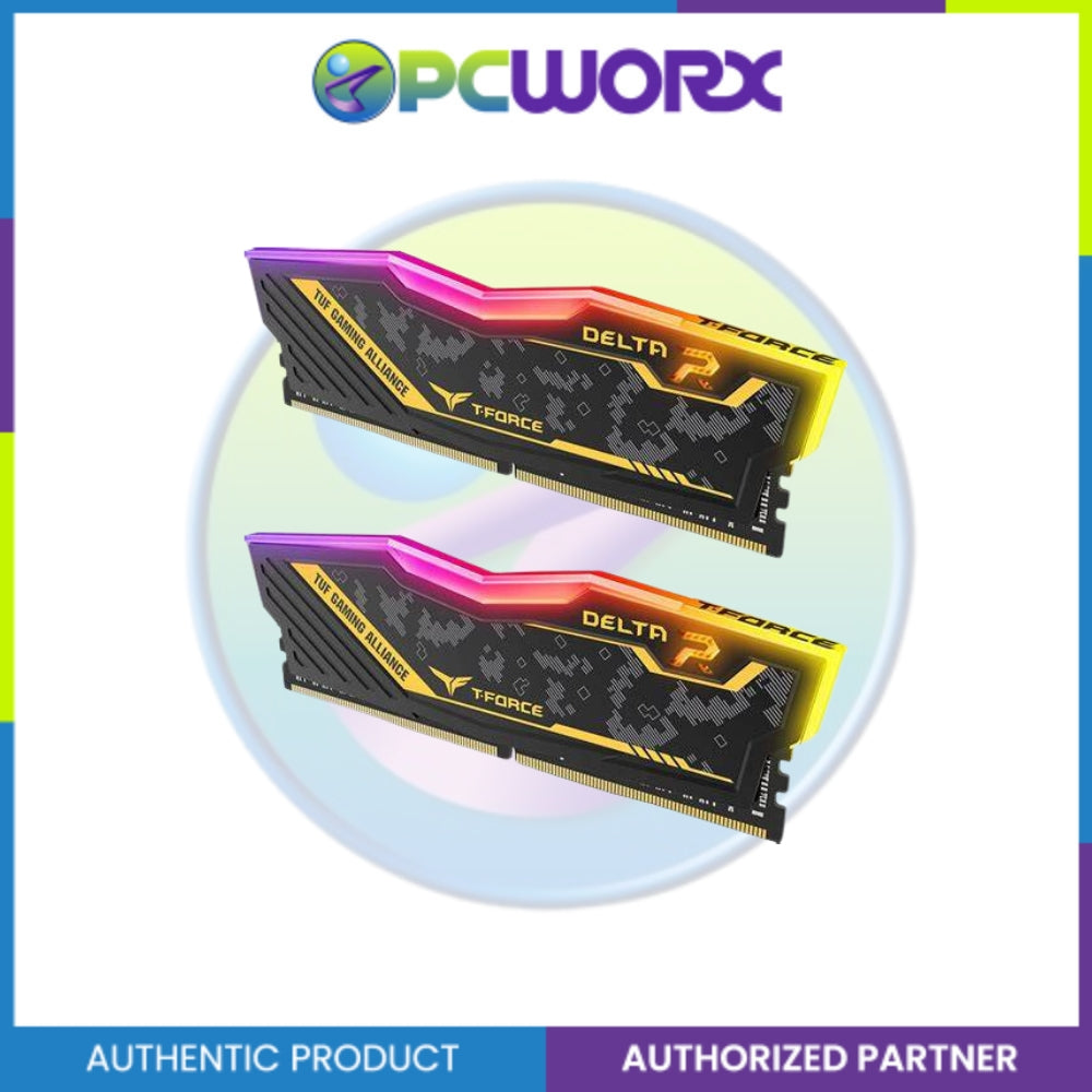 Team Group DELTA TUF RGB 16GBx2 3600MHz TF9D432G3600HC18JDC01DDR4 BLACK YELLOW