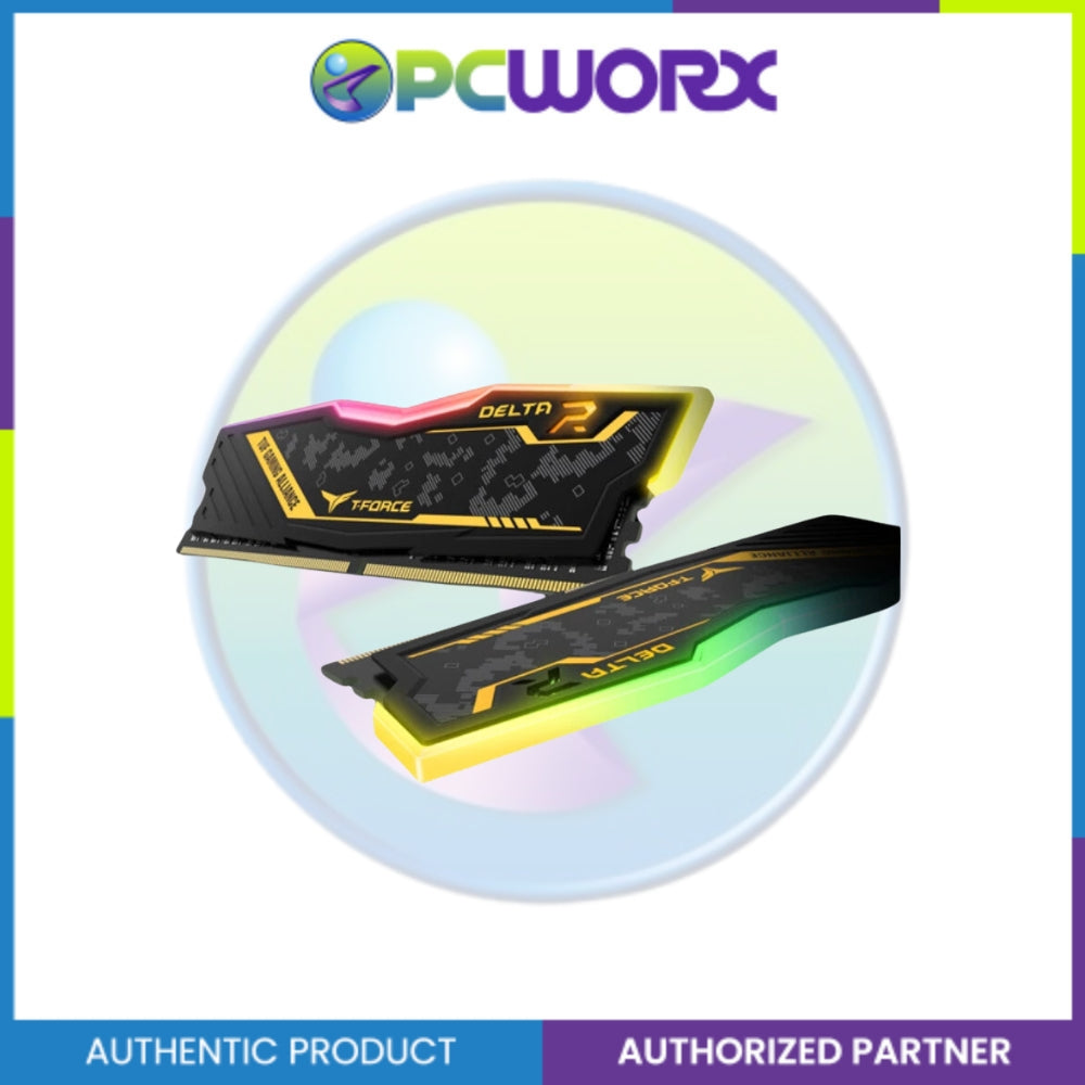Team Group DELTA TUF RGB 16GBx2 3600MHz TF9D432G3600HC18JDC01DDR4 BLACK YELLOW