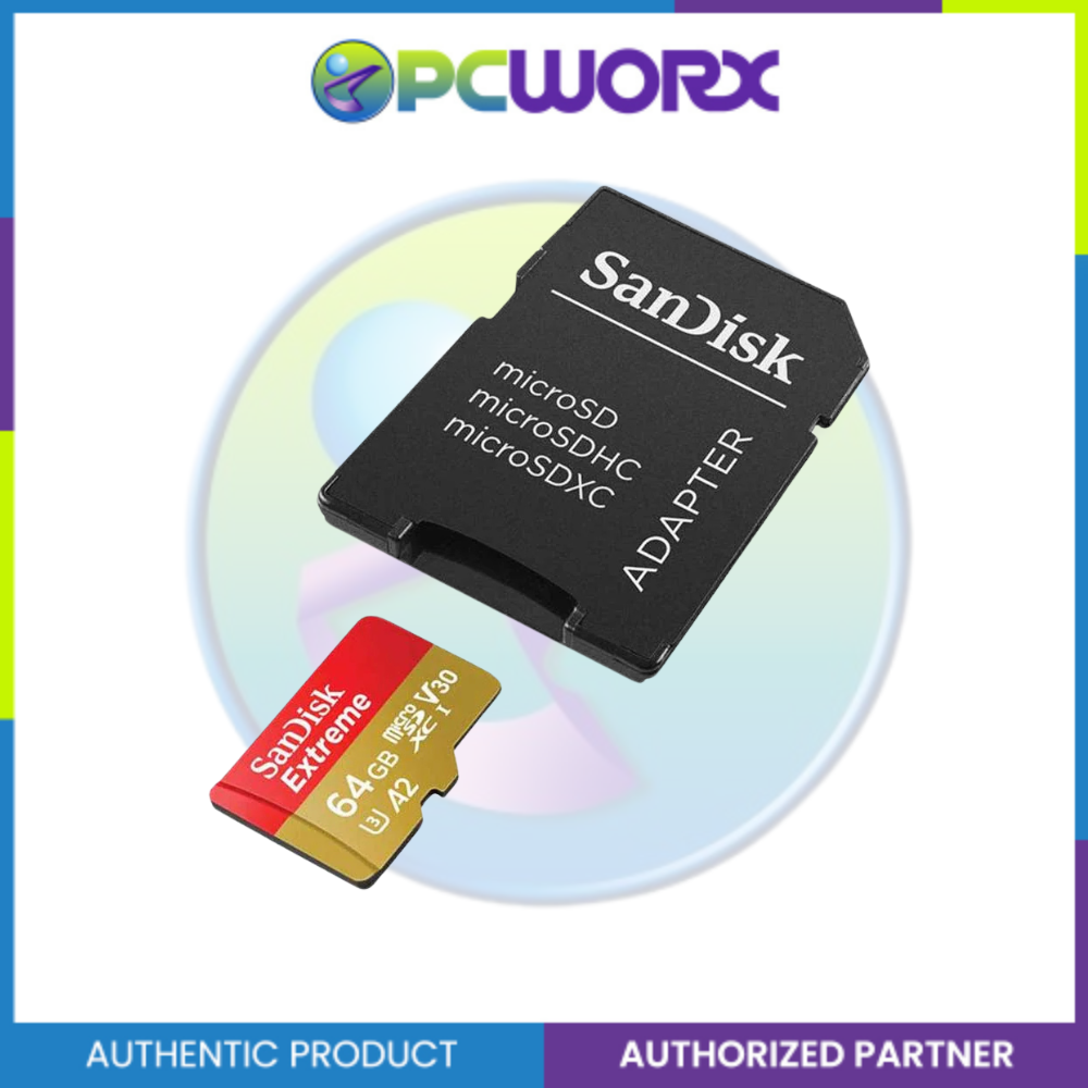 Sandisk SDSQXAH-064G-GN6AA 64GB Extreme MicroSDHC V30 w/ Adapter