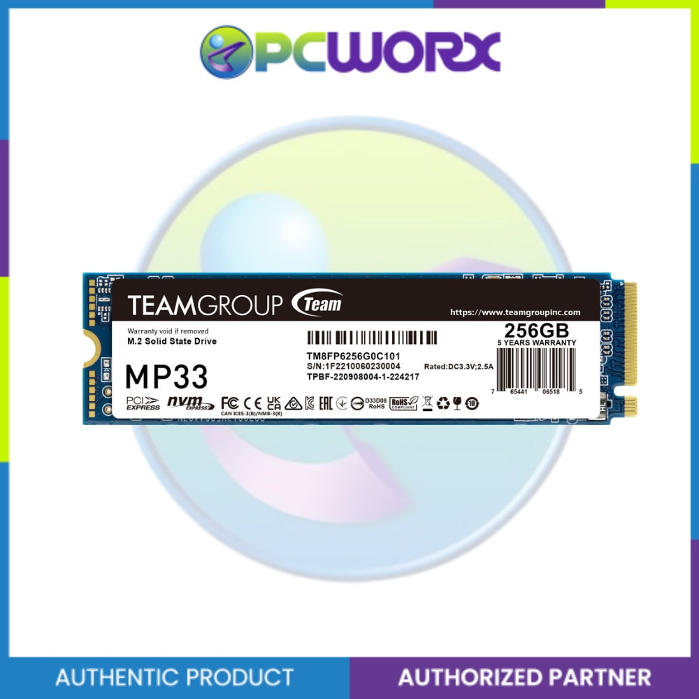Team Group TM8FP6256G0C101 256GB MP33 M.2 NVME PCIe Gen 3.0 x4 SSD