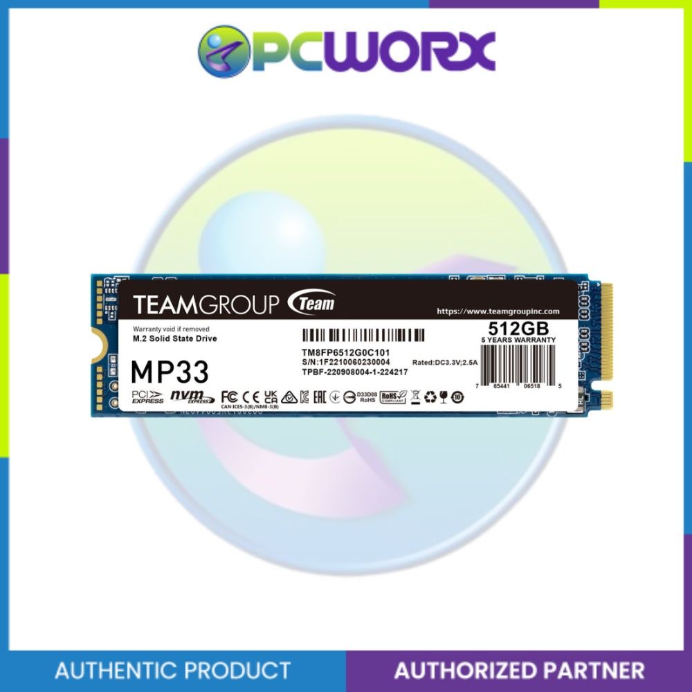Team Group TM8FP6512G0C101 512GB MP33 M.2 NVME PCIe Gen 3.0 x4 SSD