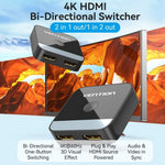 Vention AKOB0 HDMI 2.0 Switcher/Splitter 2-Port Bi-Direction 4K Black