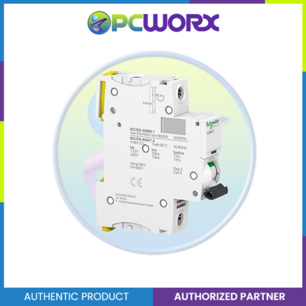 Schneider A9F74163 Mini Circuit Breaker Acti9 iC60N 1P C 63A 230V MCB