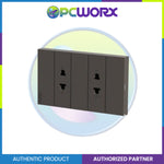 Schneider A70426US_BK Outlet 16A 250V~ 2G 2Pin Uni Skt, BK