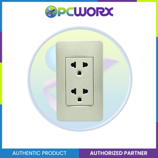 Schneider CA_CCS3045SA_T3P_G20 Outlet 2 GANG 3-PIN UNIVERSAL OUTLET_C12504