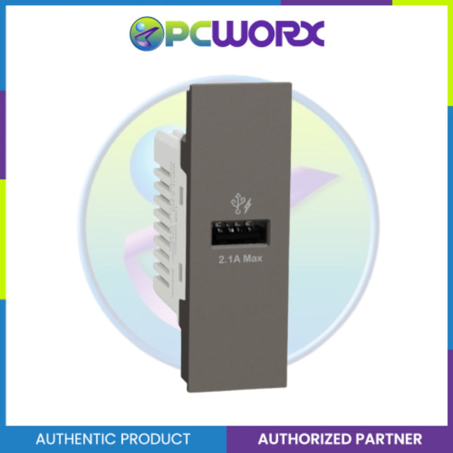 Schneider M3T_USB_BK Socket 1 port 2.1A USB S sized, BK