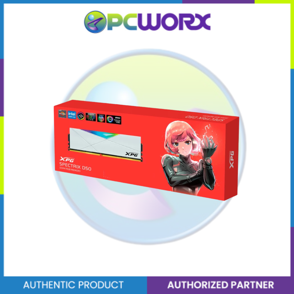 Adata AD-AX4U360016G18I-SW50 XPG SPECTRIX D50 16GB DDR4 3600Mhz RGB White