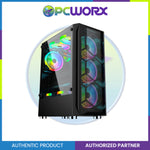 COOLMAN AURORA m-ATX + 3 RGB Fans Gaming PC Chasis - Black
