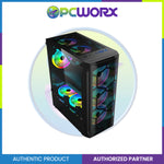 COOLMAN AURORA m-ATX + 3 RGB Fans Gaming PC Chasis - Black
