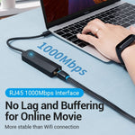Vention TGPBB  5in1 USB-C Hub 3.0x3/RJ45 Micro B 0.15M Black