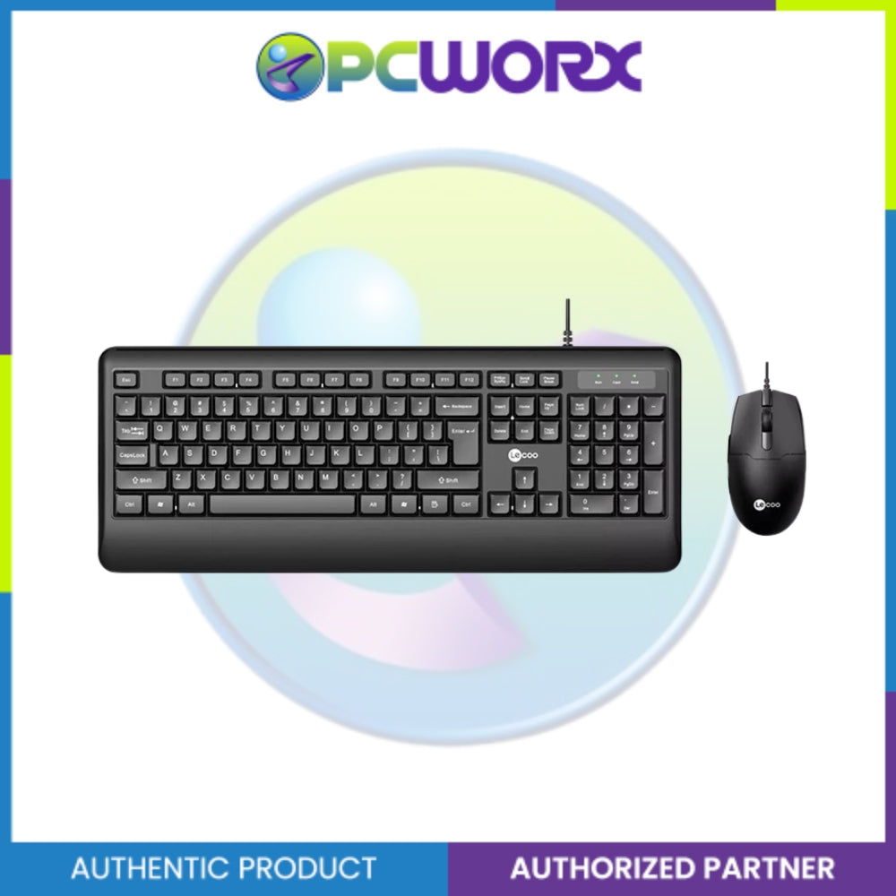Lecoo CM104 Combo Wired Keyboard and Mouse Black